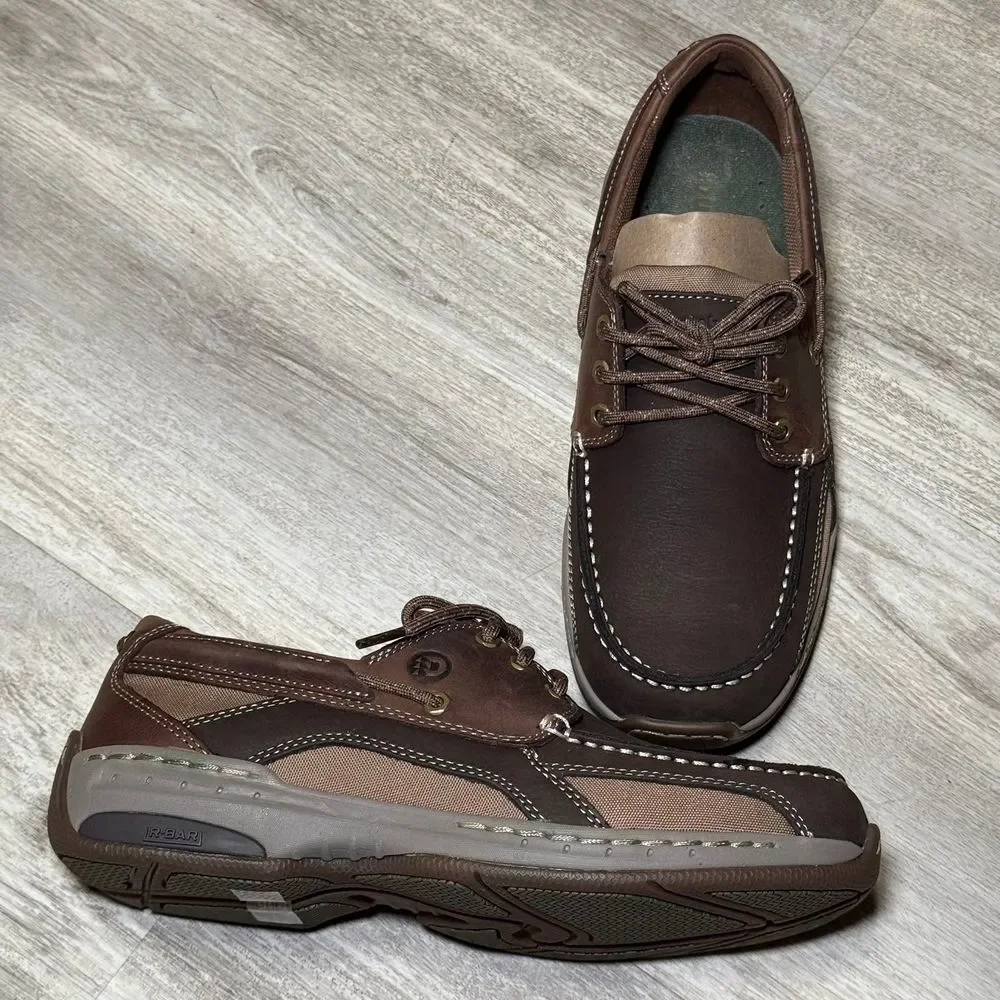 Dunham Brown Leather Boat Shoes Comfort Casual Moccasin Loafers